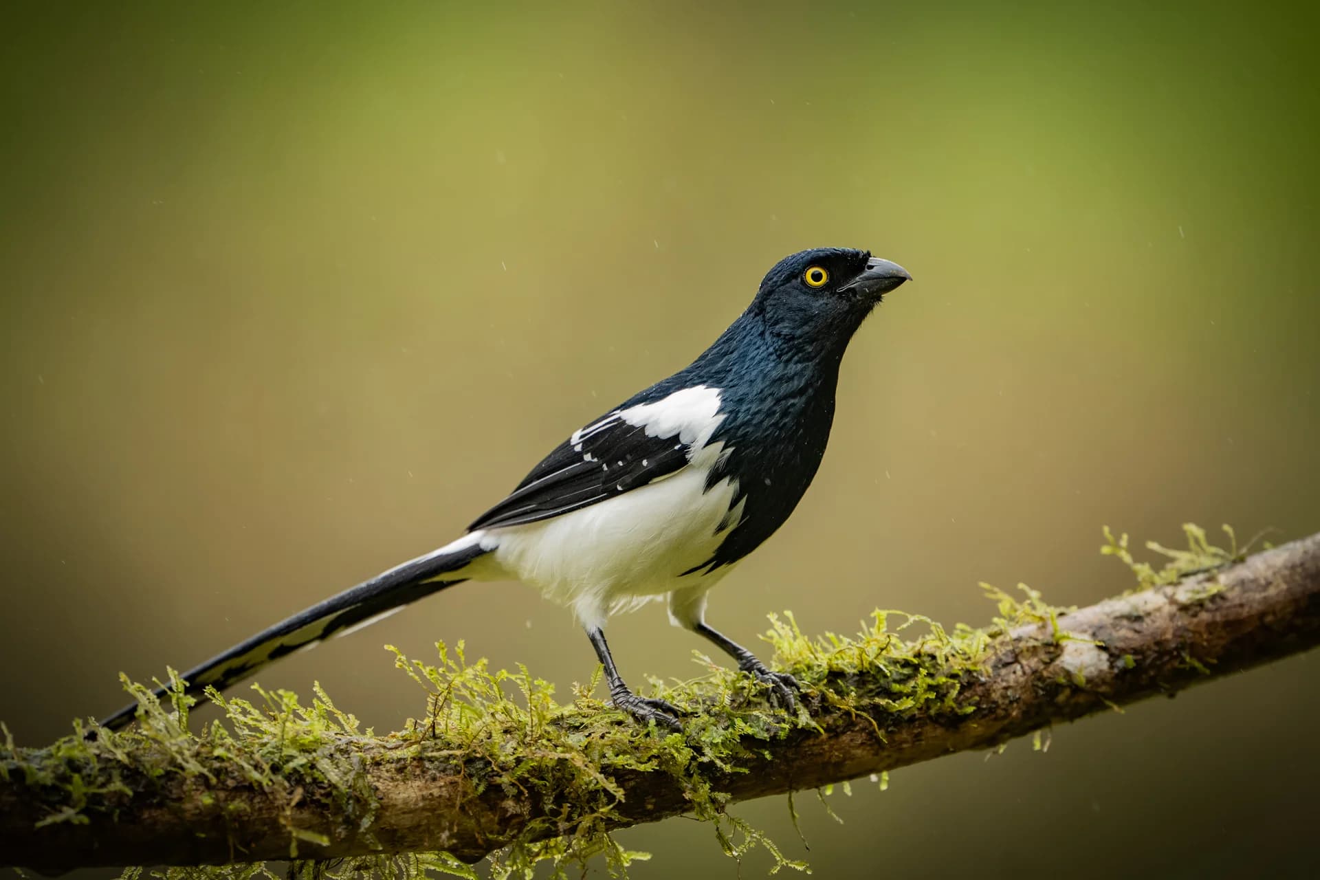 Black and white bird perched in Brazil’s Atlantic Forest